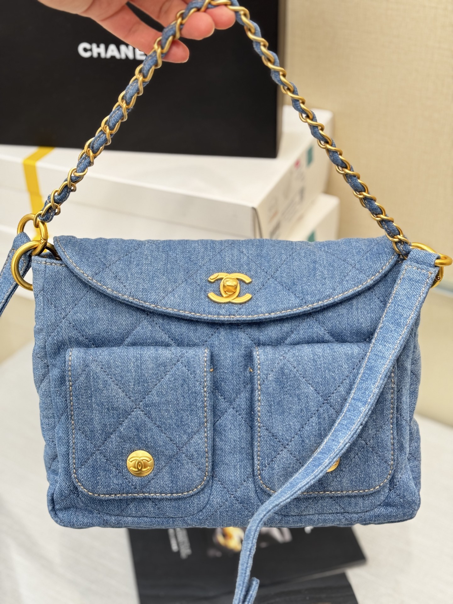 Denim Messenger Bag - Mocuir