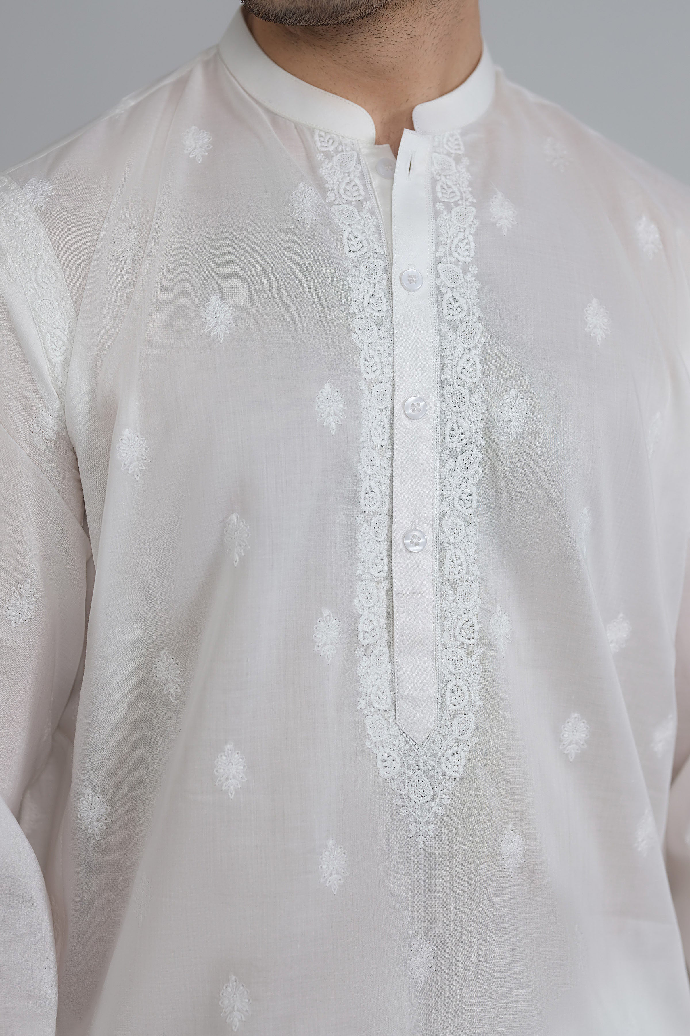 Chikankari Embroidered Suit - SMS701A125