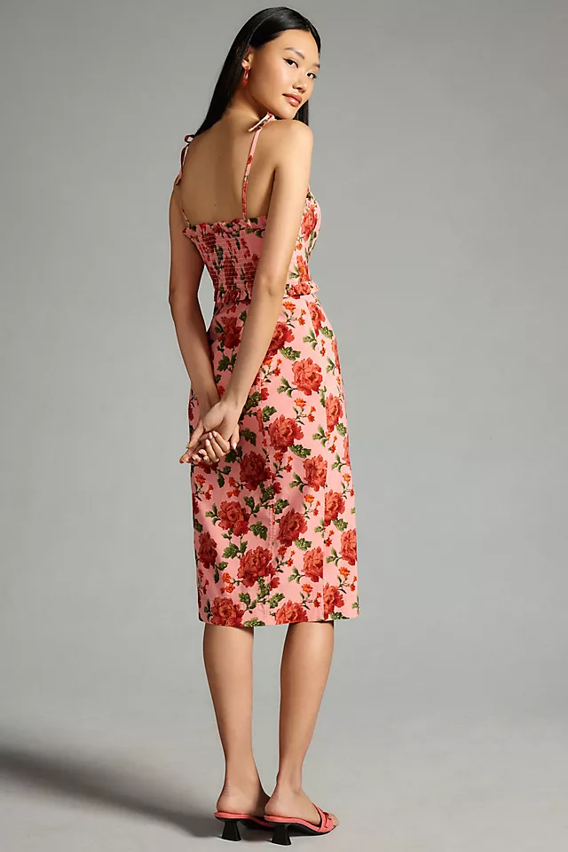 Ruffled Peplum Halter Dress PINK COMBO