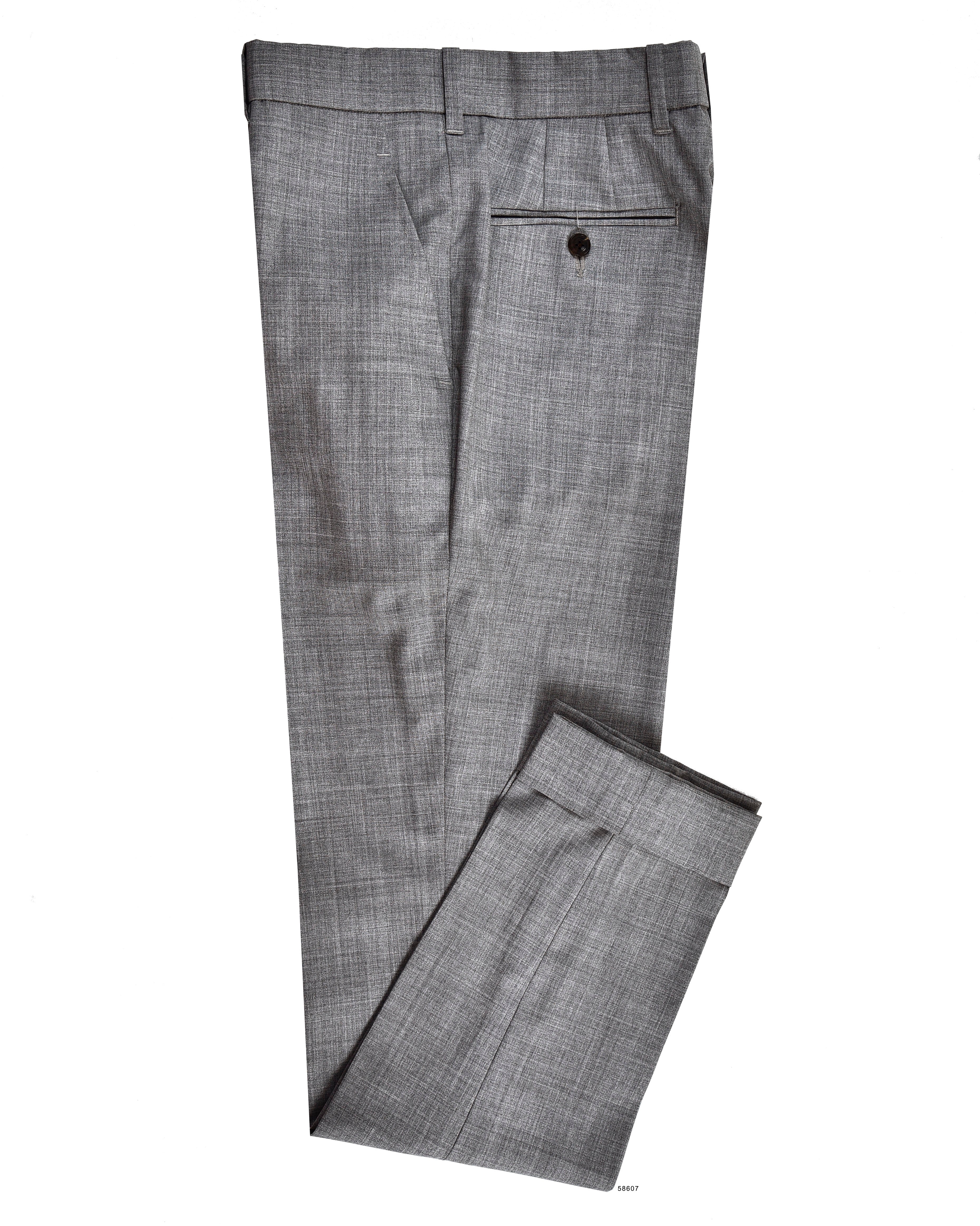 120s 2 Ply Summer Grey Wool Flannel Dress Pant