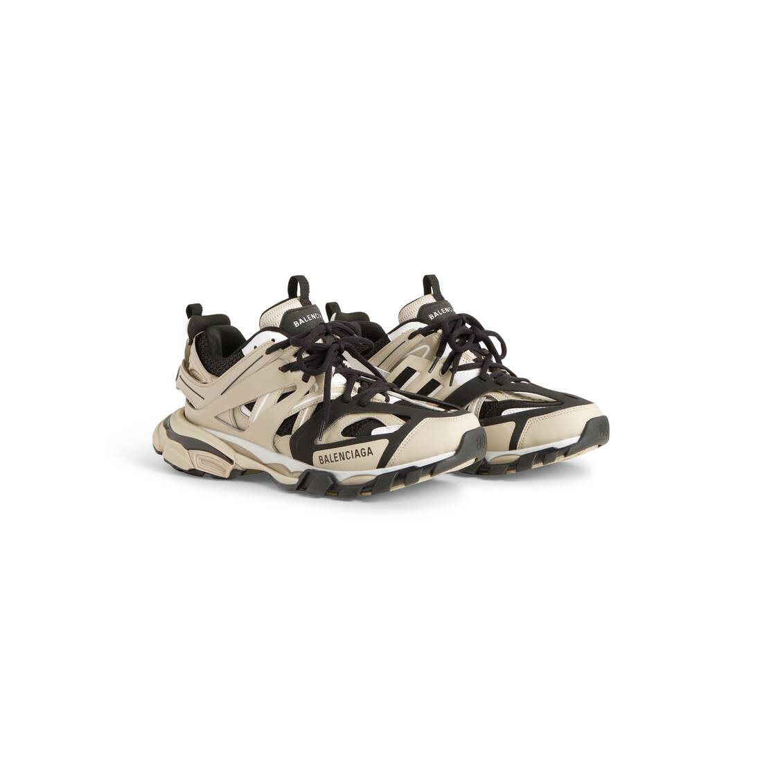Mens Track Sneaker in Beige/black