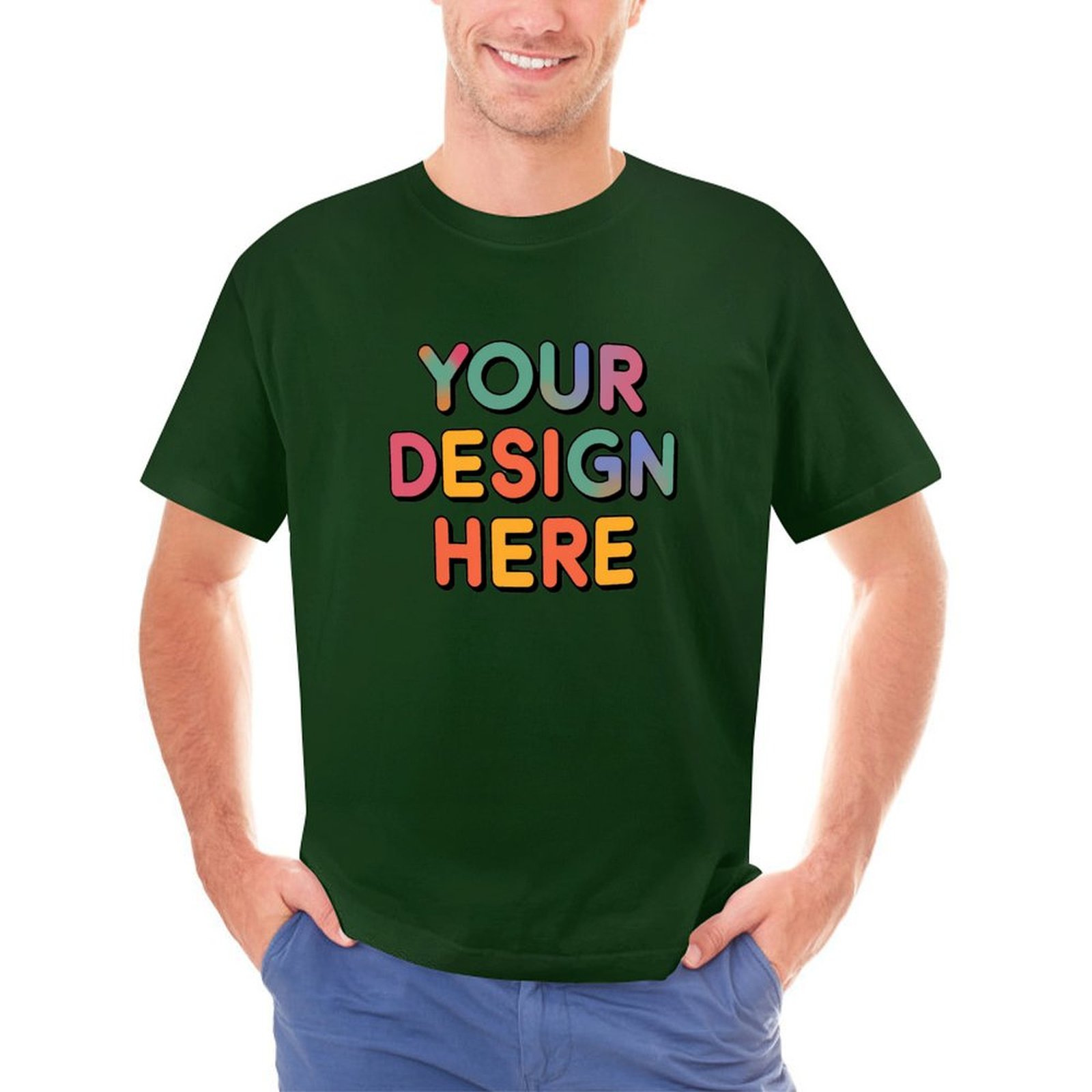 Personalized Custom Men’s Direct Printing Front Print T-Shirt Pure Cotton