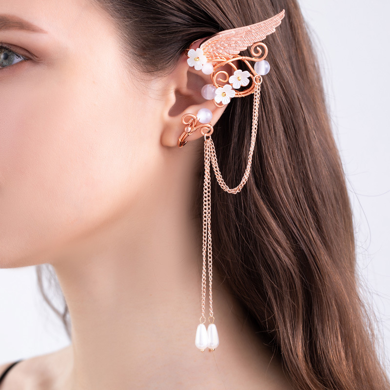 Earclip retro earrings tassel earrings