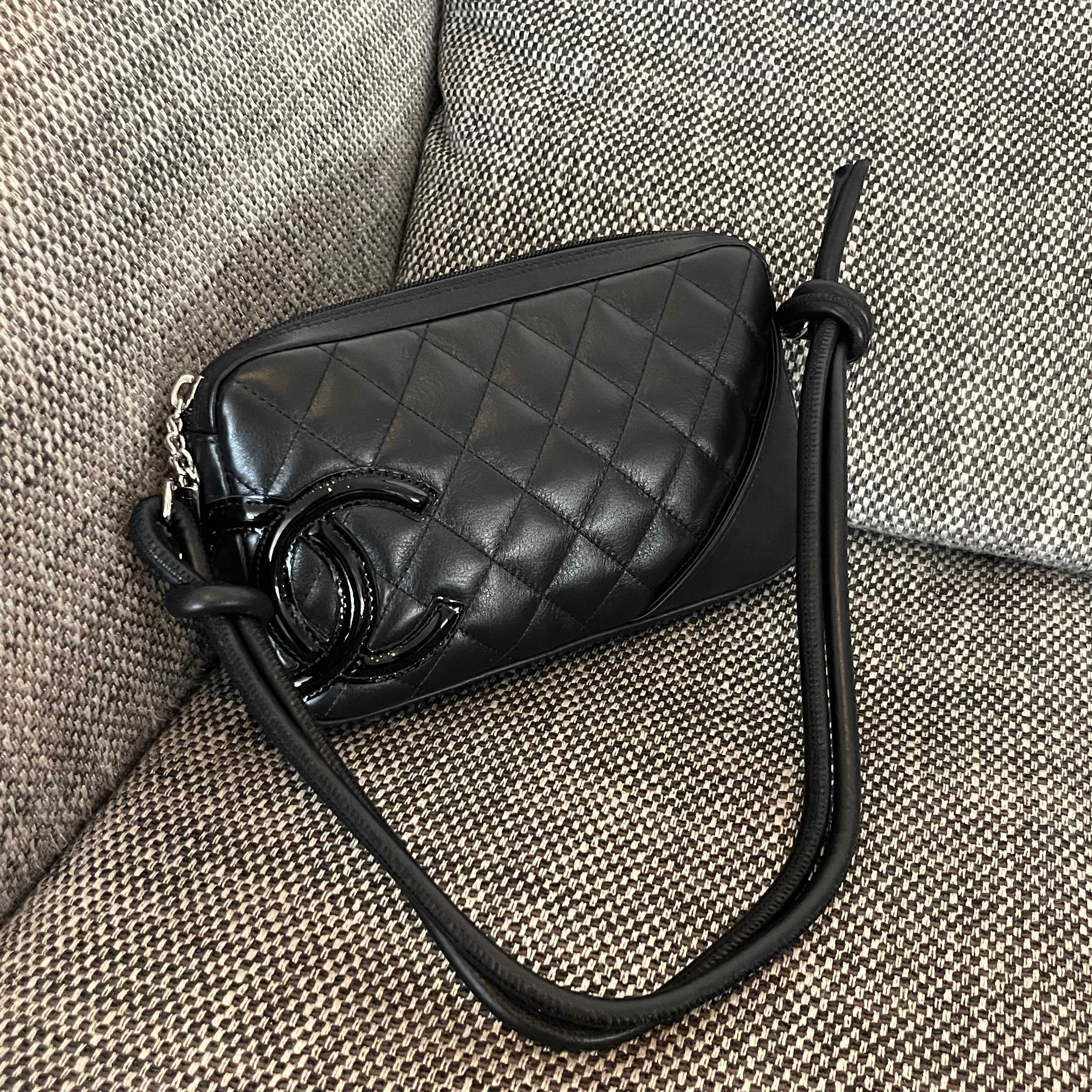 Vintage Cambon Quilted Lambskin Camera Bag in Black - Mocuir