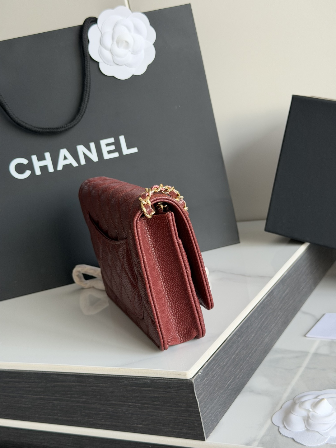 25C/26C Wallet On Chain（Burgundy） - Mocuir