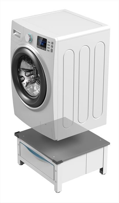 MELICONI - BASE SPACE EXTRA-Struttura bianca, ripiano grig