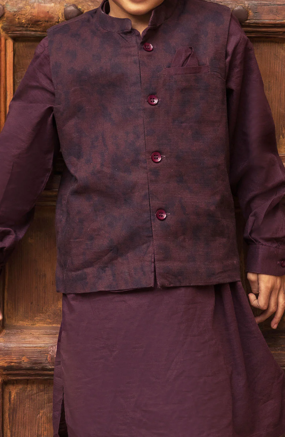 Printed Waistcoat 3 Piece Suit - SIS822225