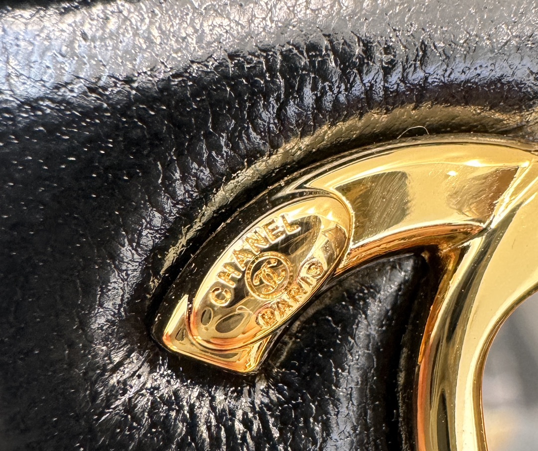 24B Classic Flap Mini with Twist Handle in Black Waxed Lambskin with Gold-Tone Hardware (Model AS5166) - Mocuir