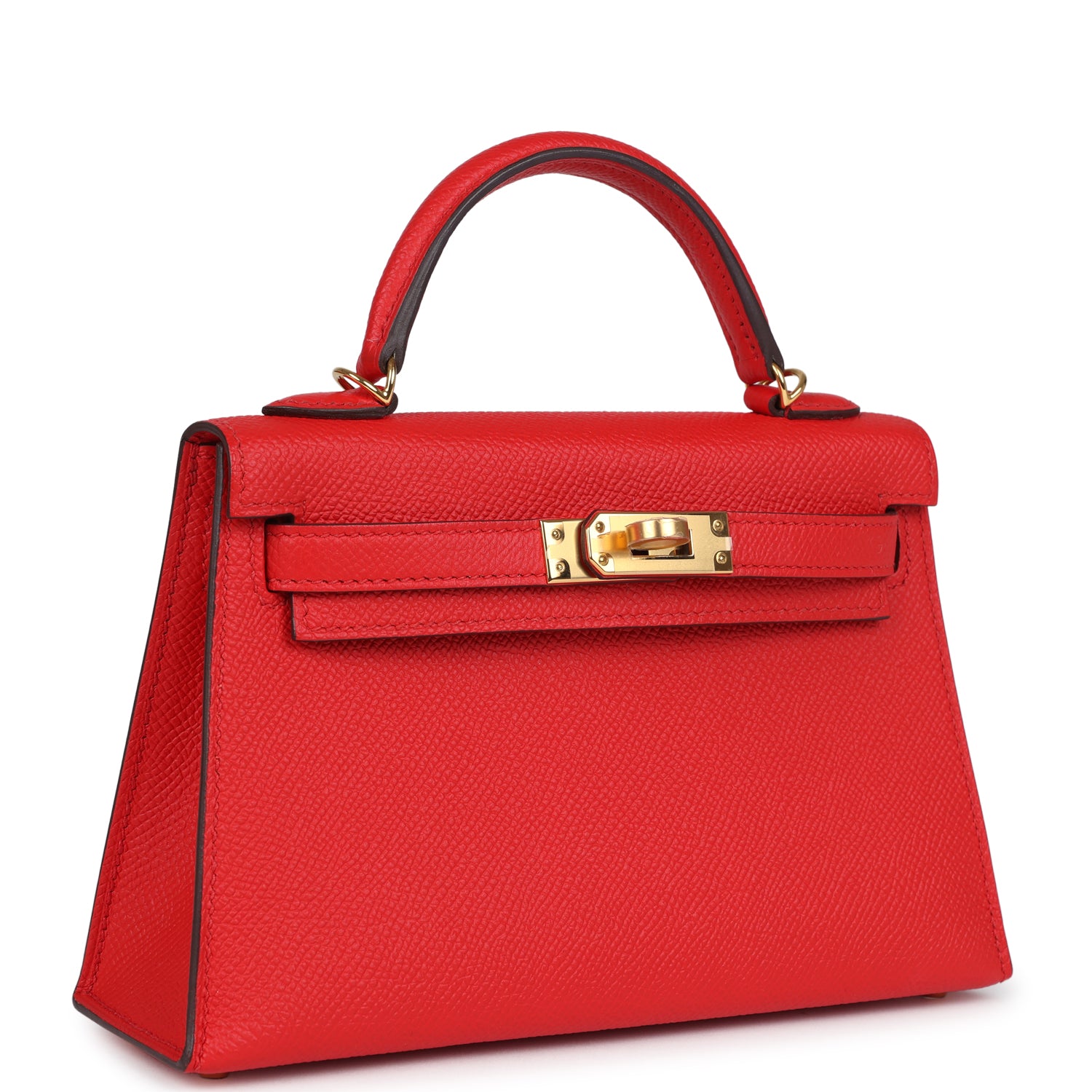 Kelly Sellier 20 Rouge de Coeur Epsom Gold Hardware