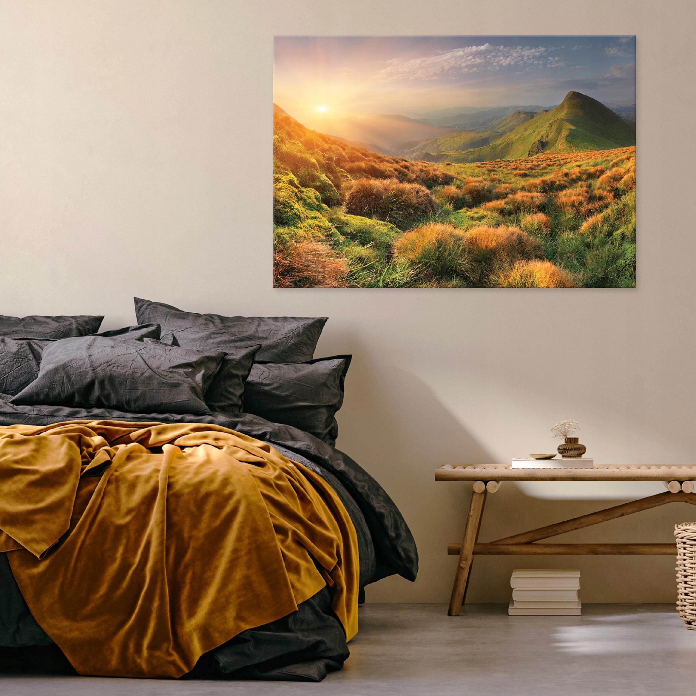 Landscape painting of mountains and nature for a wall, 60x40