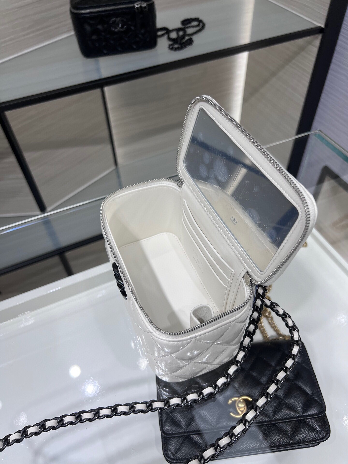 Perfect Fit Clutch with Chain  Vanity Case - Mocuir