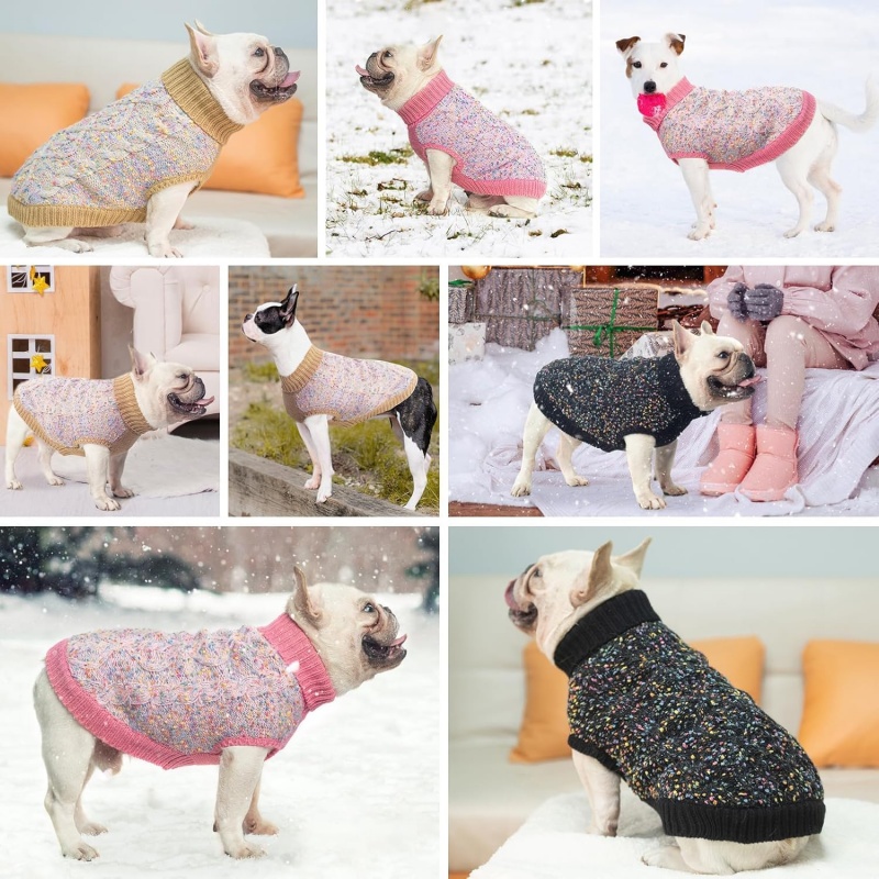 FURATTIRE Cable Knit Small Dog Sweater