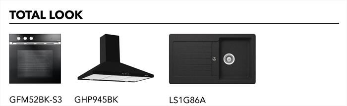 GLEM GAS - Piano cottura a gas GV755BK 5 fuochi 70cm-nero