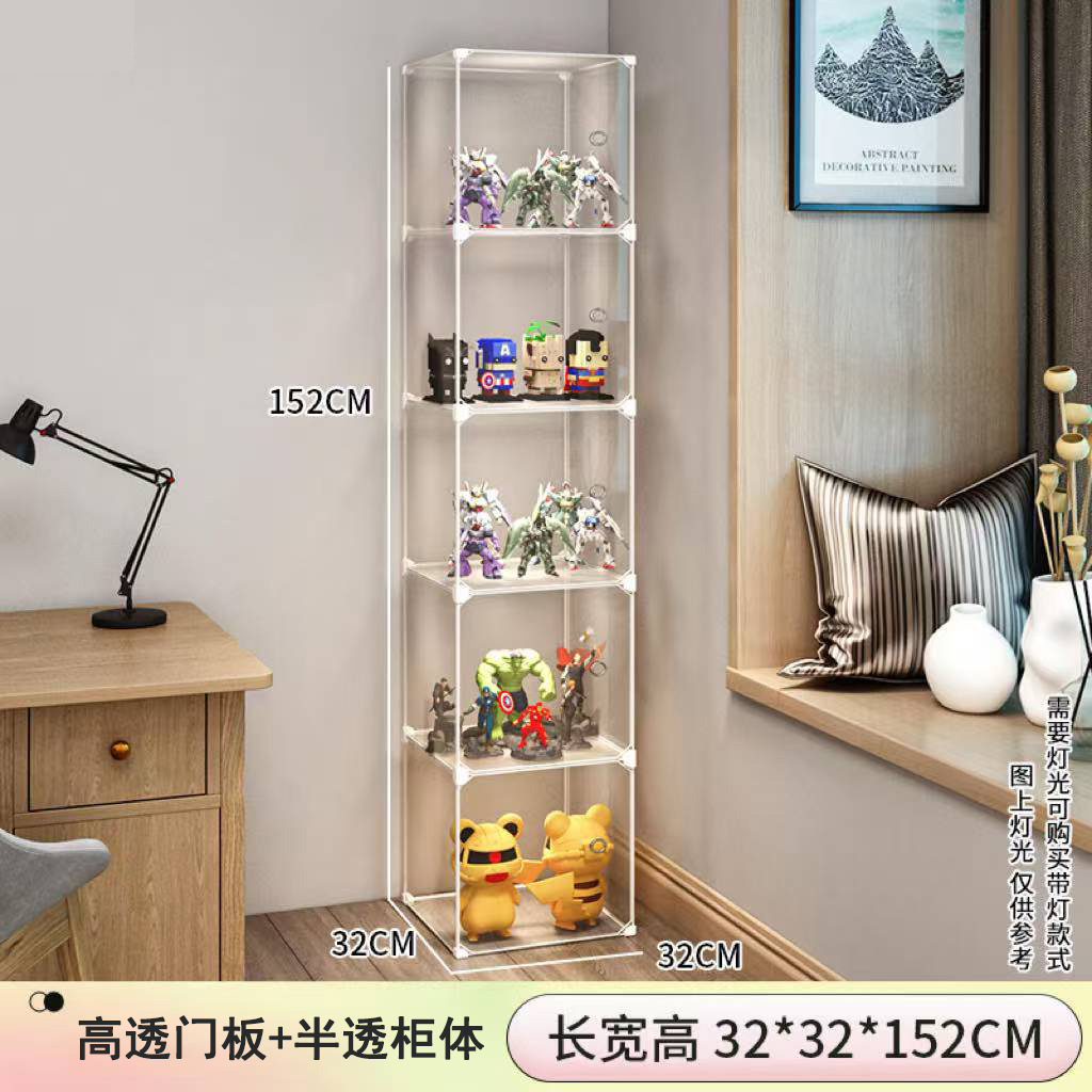 Customized Hand-Made Display Cabinet Building Block Storage Box Household Transparent Children's Toys Dust-Proof Model Display Shelf