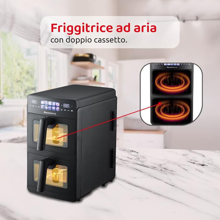 MELCHIONI FAMILY - Friggitrice ad Aria 10L 2600W GIULIA-Nero / Pastica