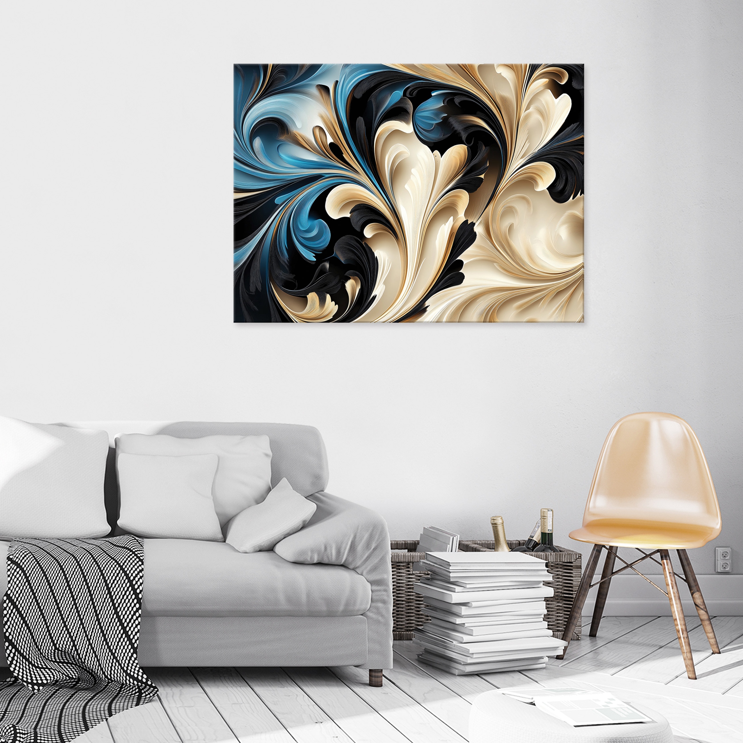 Abstract beige canvas wall art for the bedroom, living room, or kitchen, 40x30