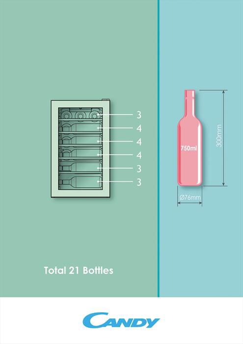 CANDY - Cantinetta CWCEL 210/NF 21 bottiglie