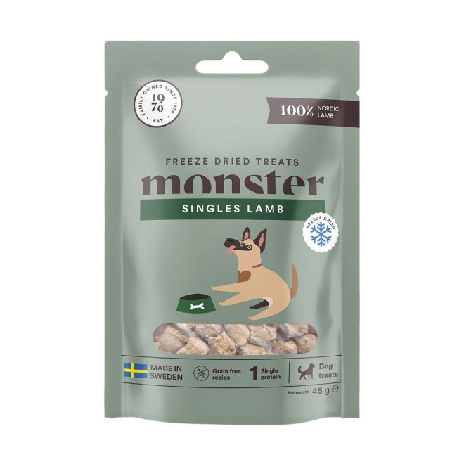 Monster Dog Frysetørkede Godbiter Lam 45 g