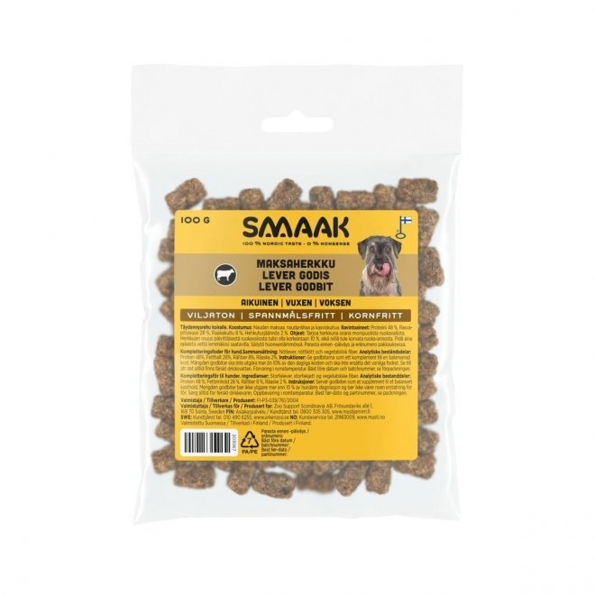 SMAAK Dog Adult Liver godbiter, 100 g