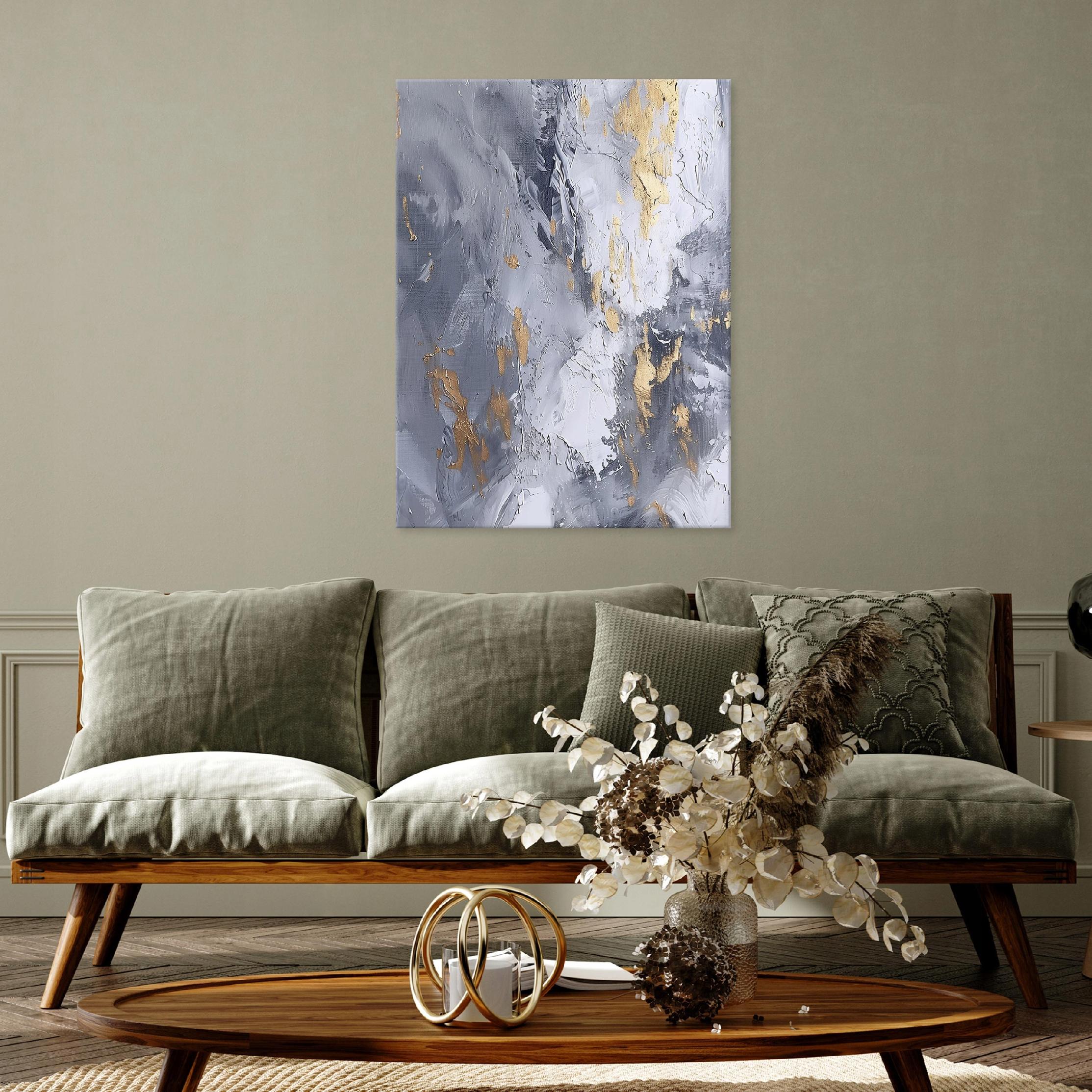 Abstract gold marble painting on canvas for a bedroom or living room wall, 40x30