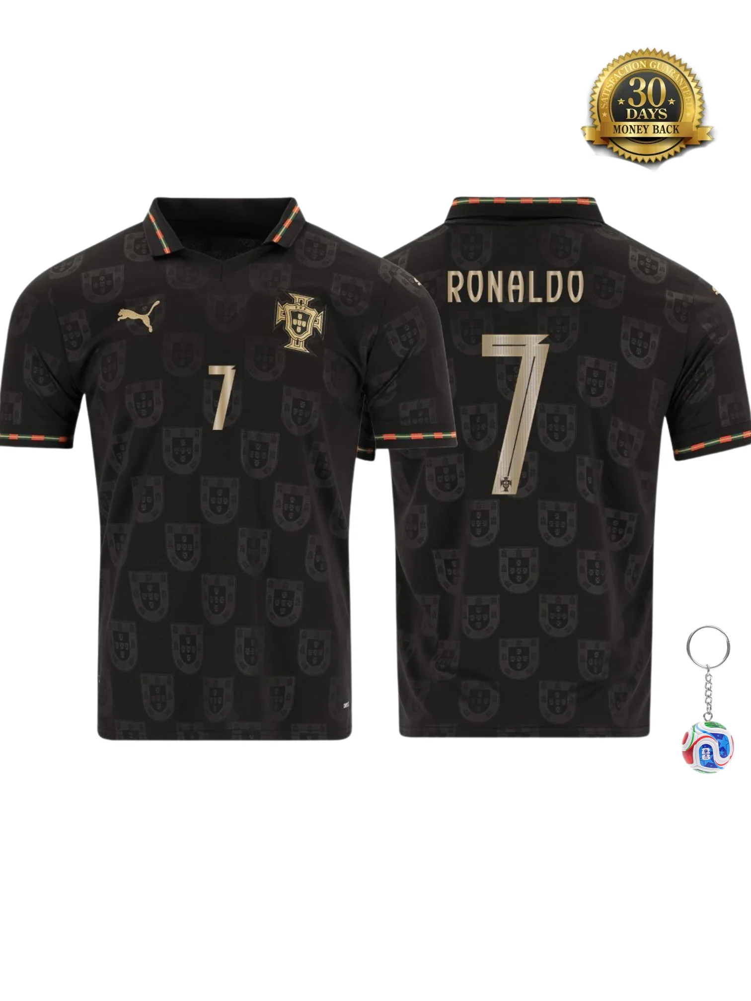 Portugal World Cup Fan Jersey Black Panther 2026 #7 Ronaldo
