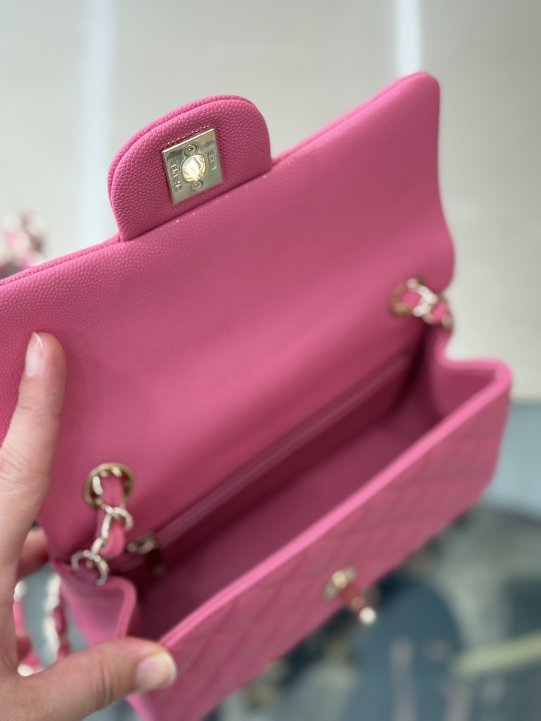 Mini Classic Flap Handbag（Pink） - Mocuir