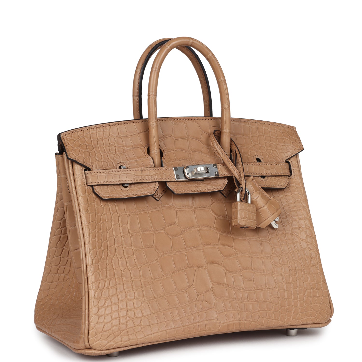 Birkin 25 Chai Matte Alligator Palladium Hardware