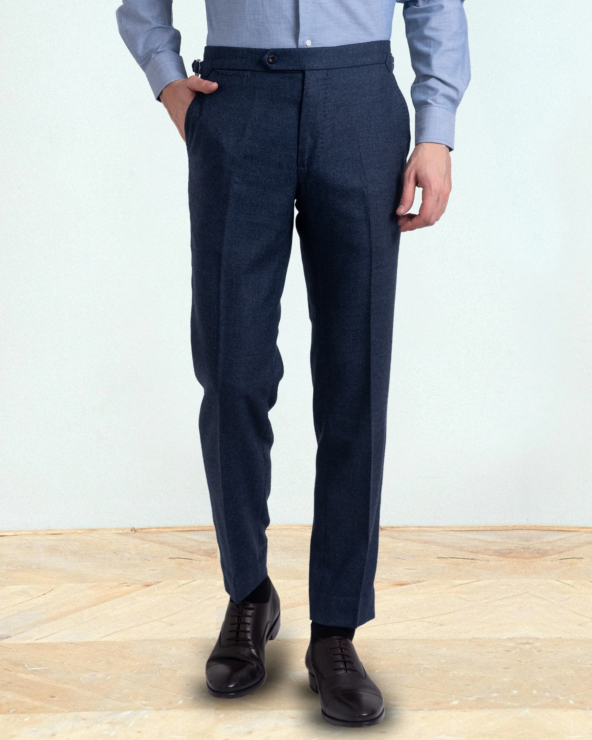 Navy Blue Wool Flannel