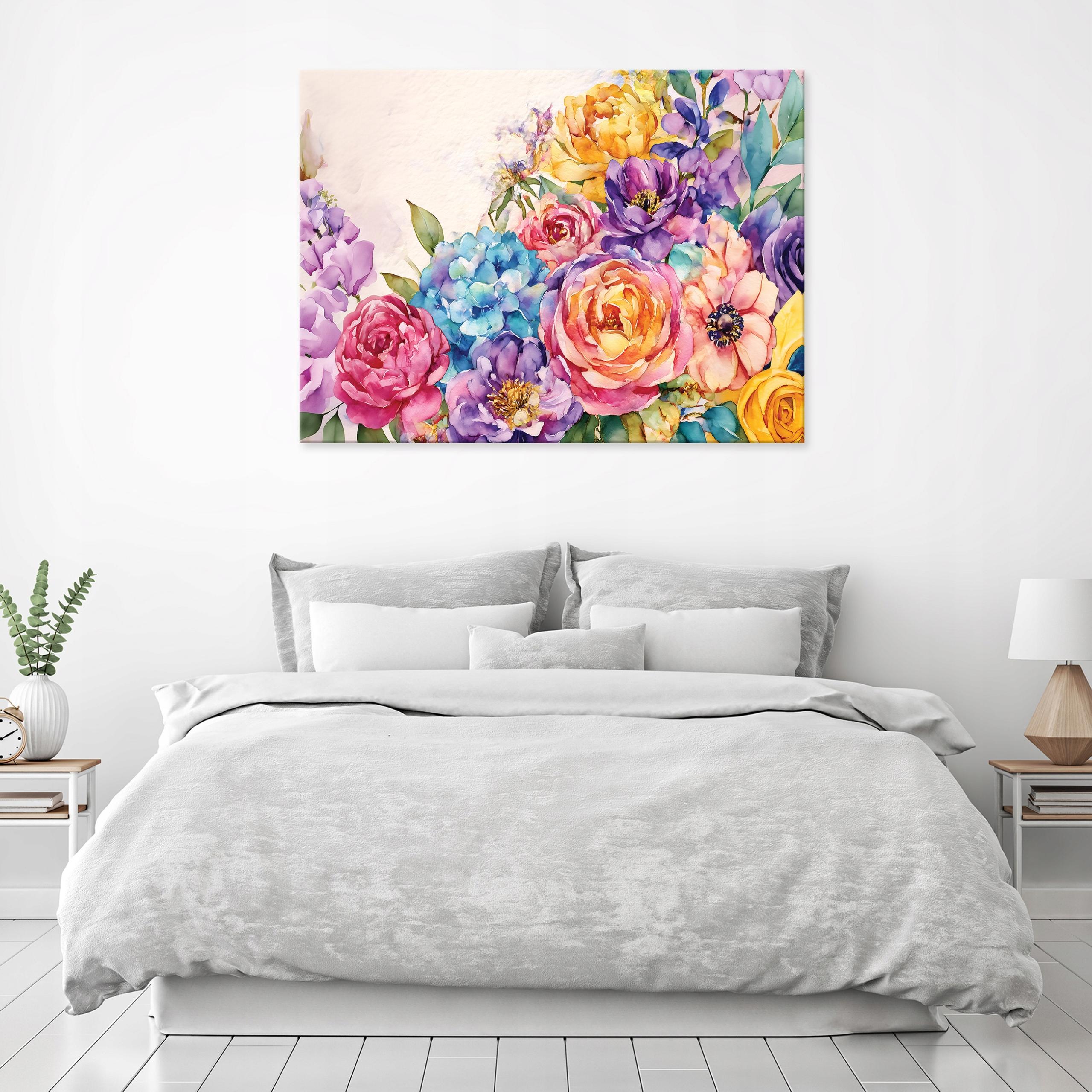 Abstract modern flower painting for the bedroom or living room on canvas, 40x30
