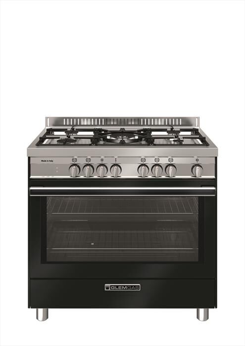GLEM GAS - Cucina a gas ST965MBK Classe A+-Nero Carbone
