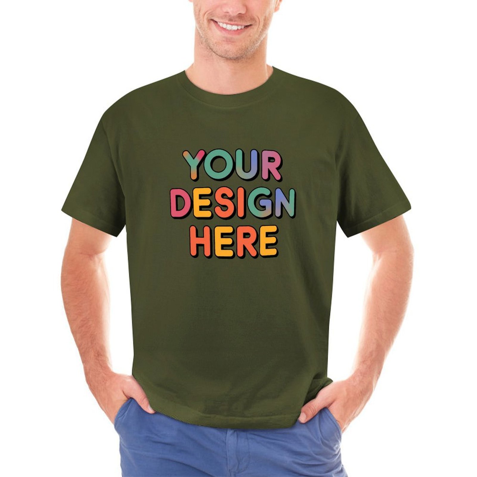 Personalized Custom Men’s Direct Printing Front Print T-Shirt Pure Cotton