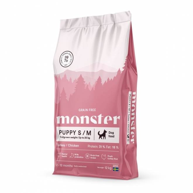 Monster Puppy Grain Free Small & Medium Kalkun & Kylling