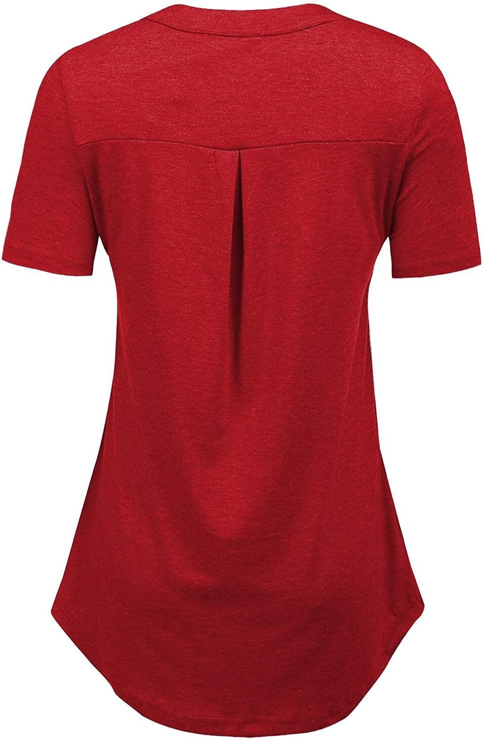 Damen Kurzarm Zip Quaste Long Shirt Business Casual Arbeit Büro Shirt