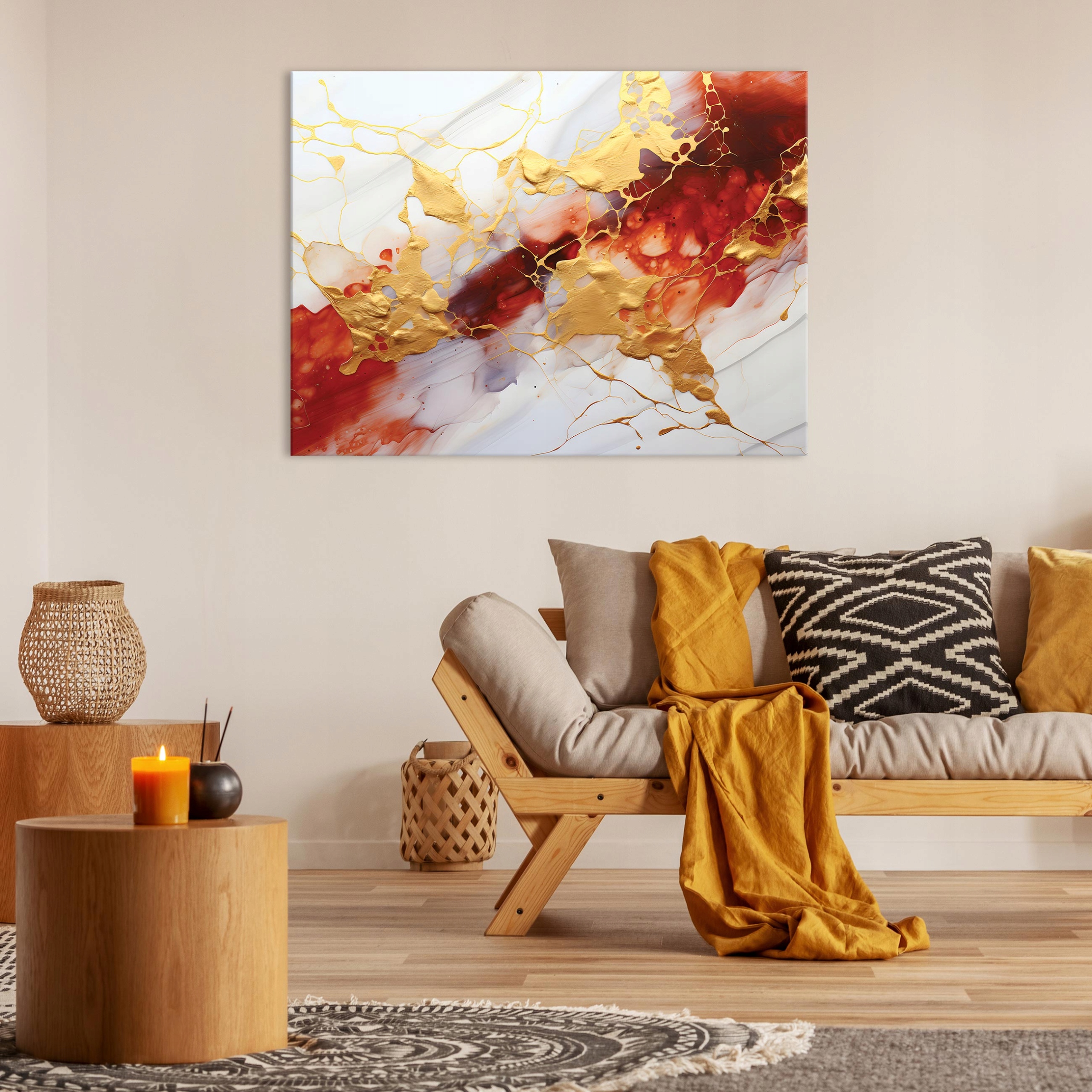 Abstract marble painting on canvas for living room or bedroom wall, large 60x40