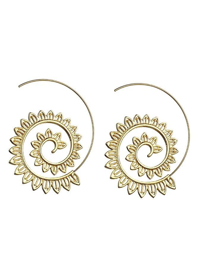 Women Exaggerated Alloy Round Earring