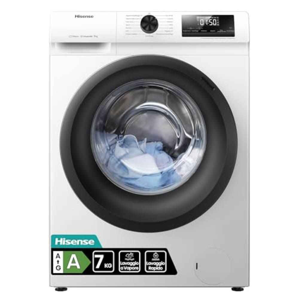 Hisense WFQE7012EVM Lavatrice Slim Carica Frontale 7kg Classe A 1200 giri Vapore