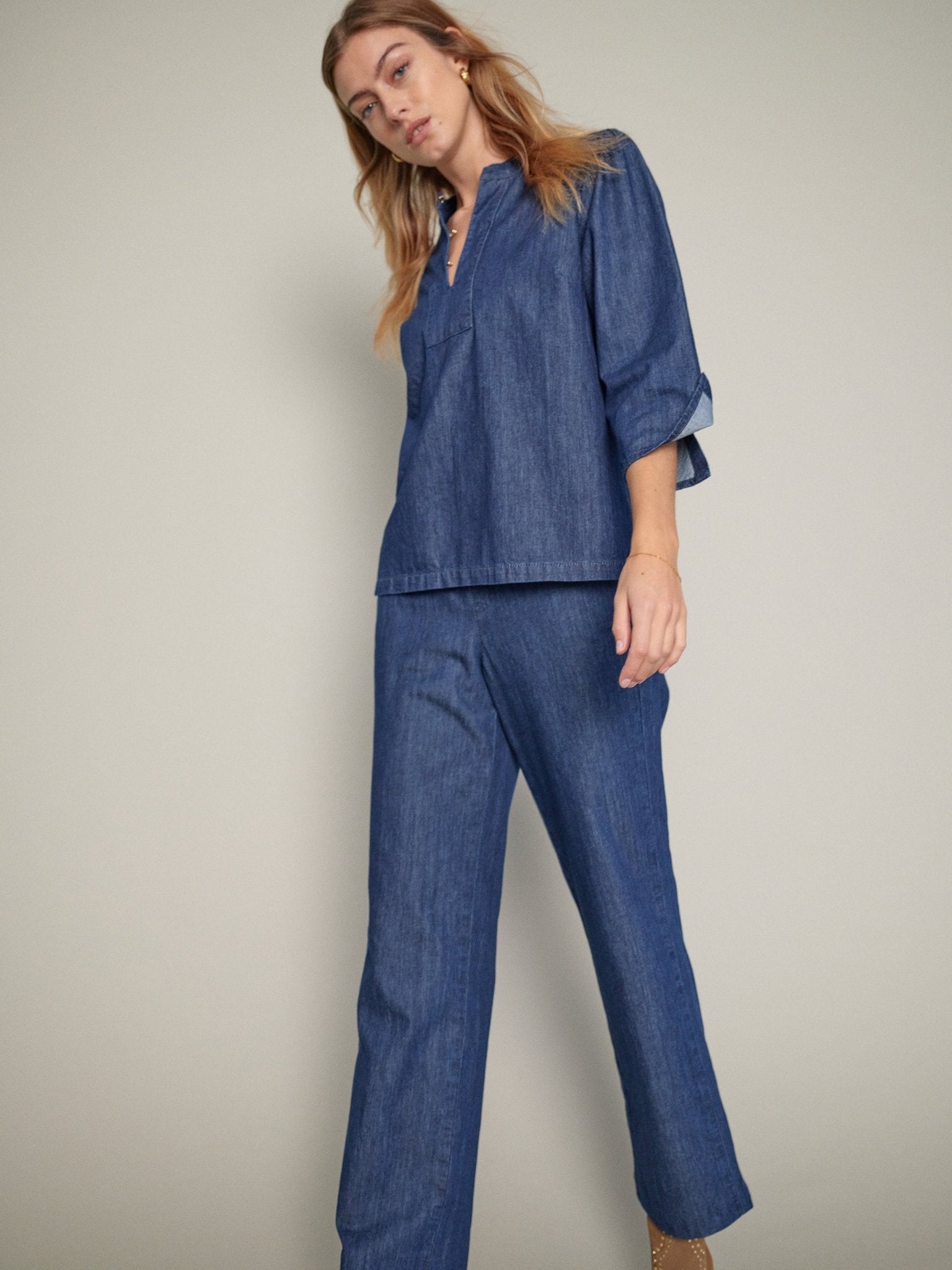 Cloud Soft Wide-Leg Denim‌