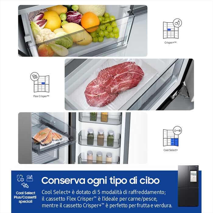 SAMSUNG - Frigorifero 4 porte RF65DG9H0EB1EF Classe E 637 lt-Antracite