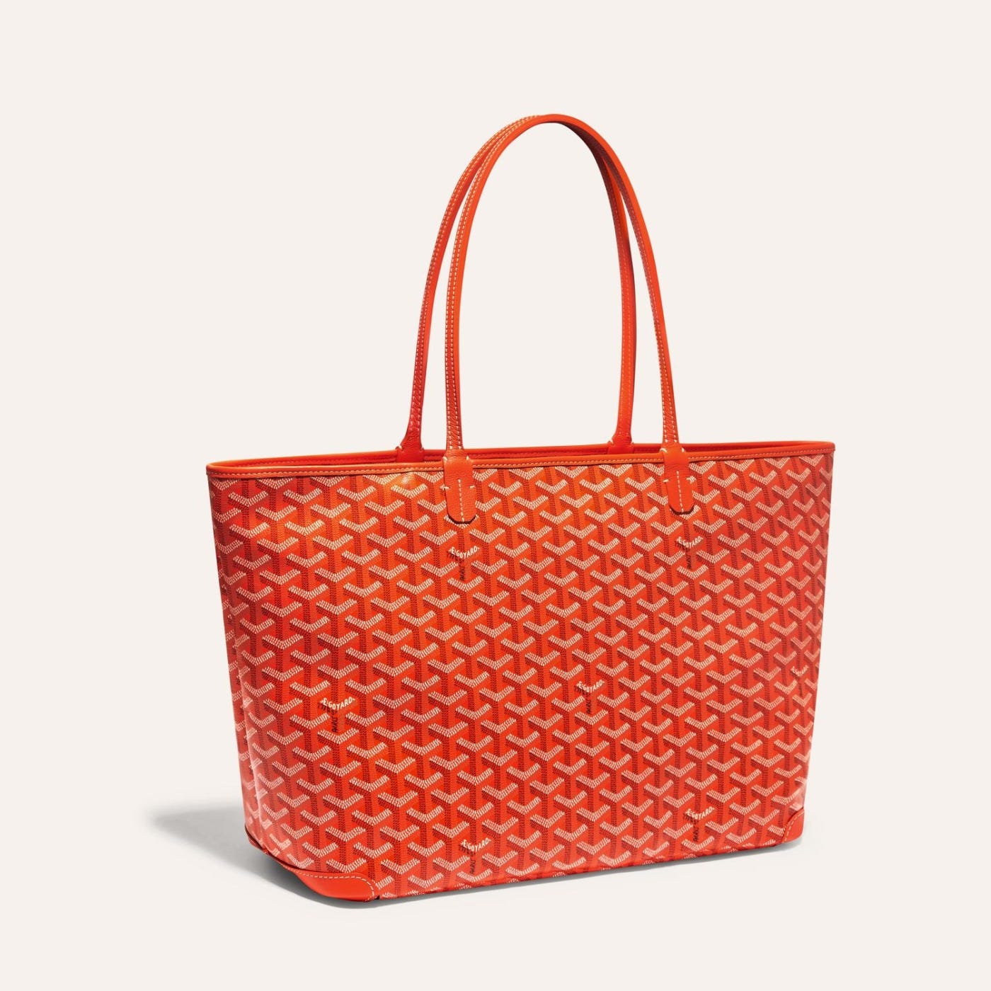 Artois Tote MM Orange Goyardine Canvas & Chevroches Calfskin Palladium Hardware