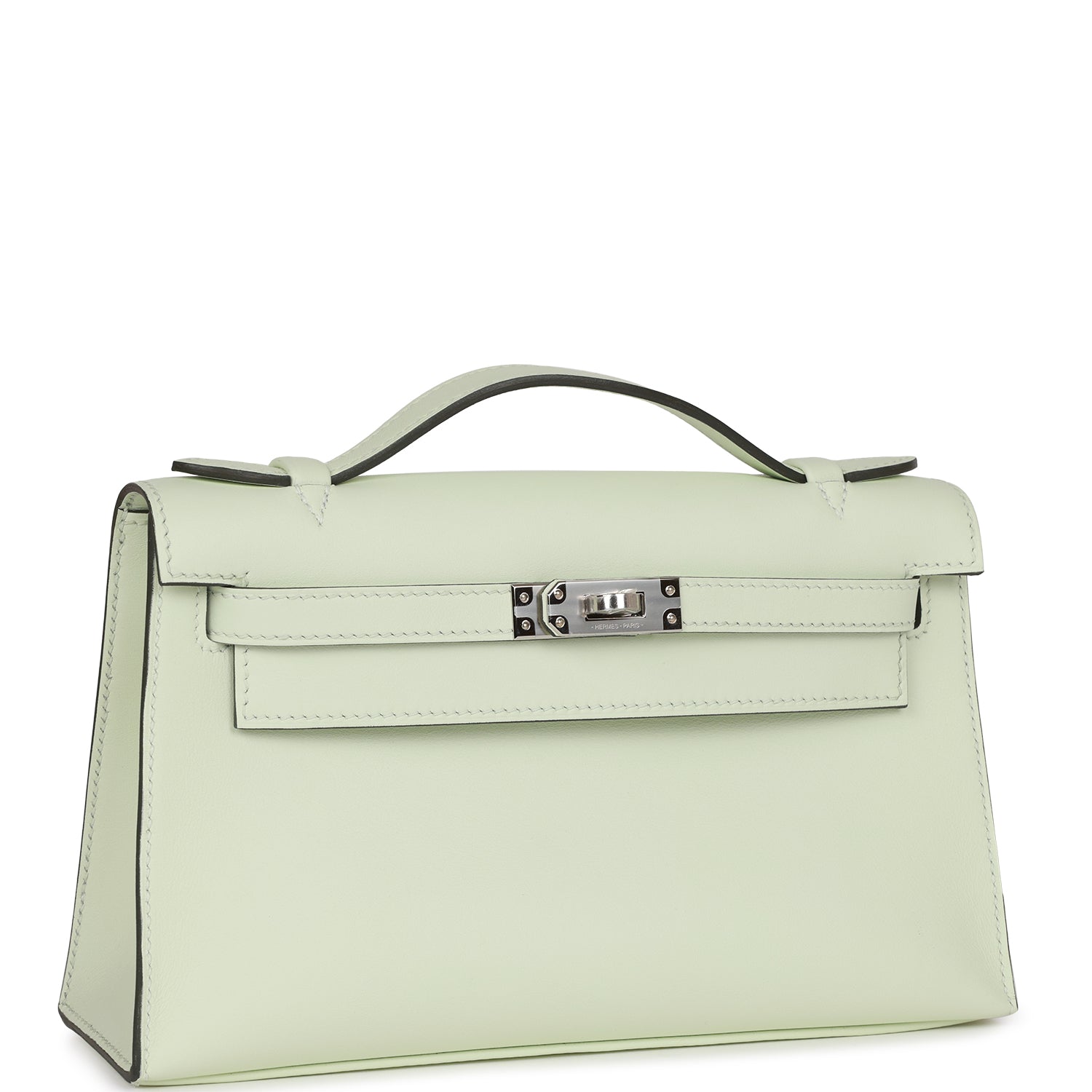 Kelly Pochette Vert Fizz Swift Palladium Hardware
