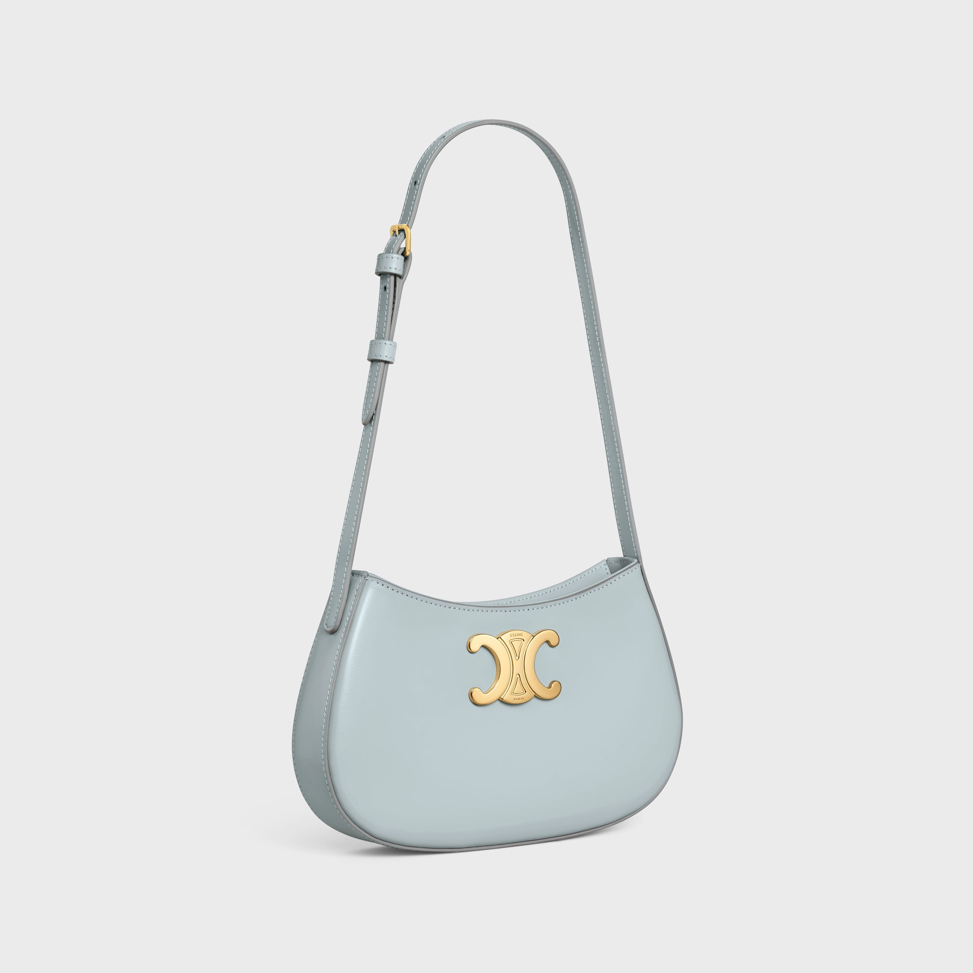 MEDIUM TILLY BAG IN SHINY CALFSKIN ICE BLUE