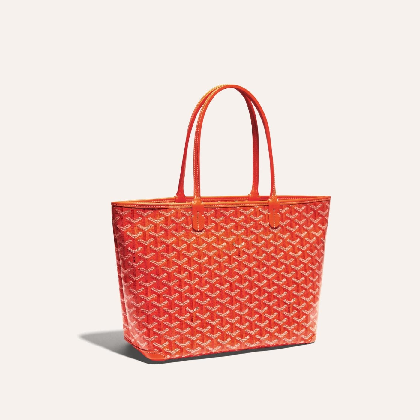 Goyardine Artois Tote PM Orange Canvas & Chevroches Calfskin Palladium Hardware