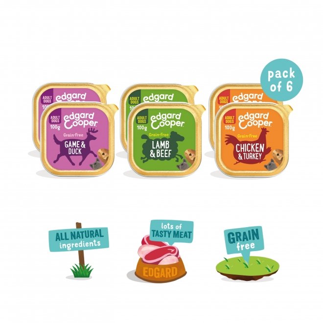 Edgard & Cooper Dog Adult Multipack, 6x100 g