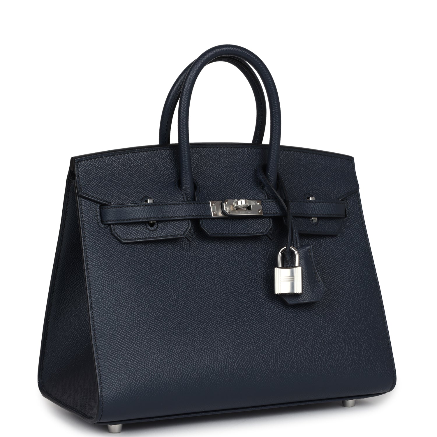 Birkin 25 Bleu Indigo Epsom Palladium Hardware