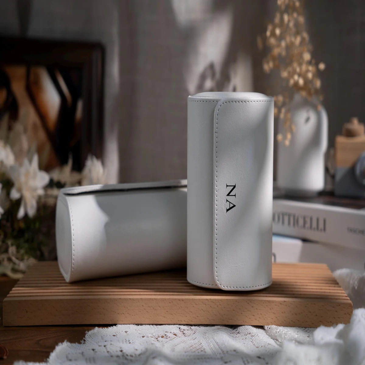 Personalized PU Leather Watch Roll, Watch Roll for 3 Watch, Travel Watch Box for Men or Women, Wedding gift ideas, Watch Roll Storage Holder