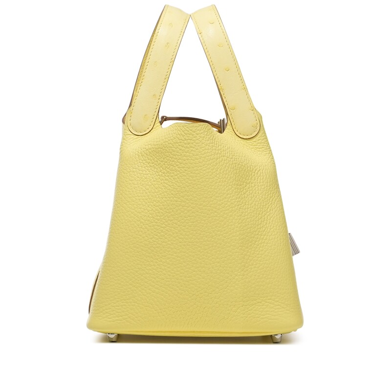 Lime Clemence and Ostrich Touch Picotin Lock 18 Palladium Hardware