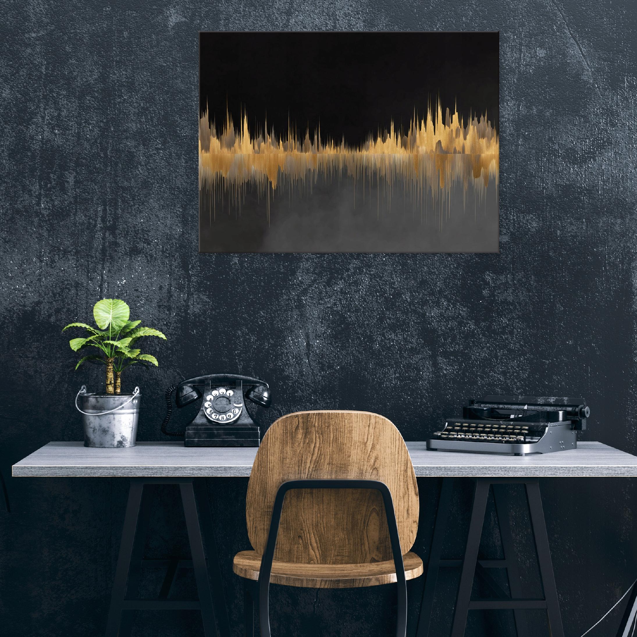 Abstract painting, golden glamour, for the bedroom, living room, or kitchen, on canvas, 40x30