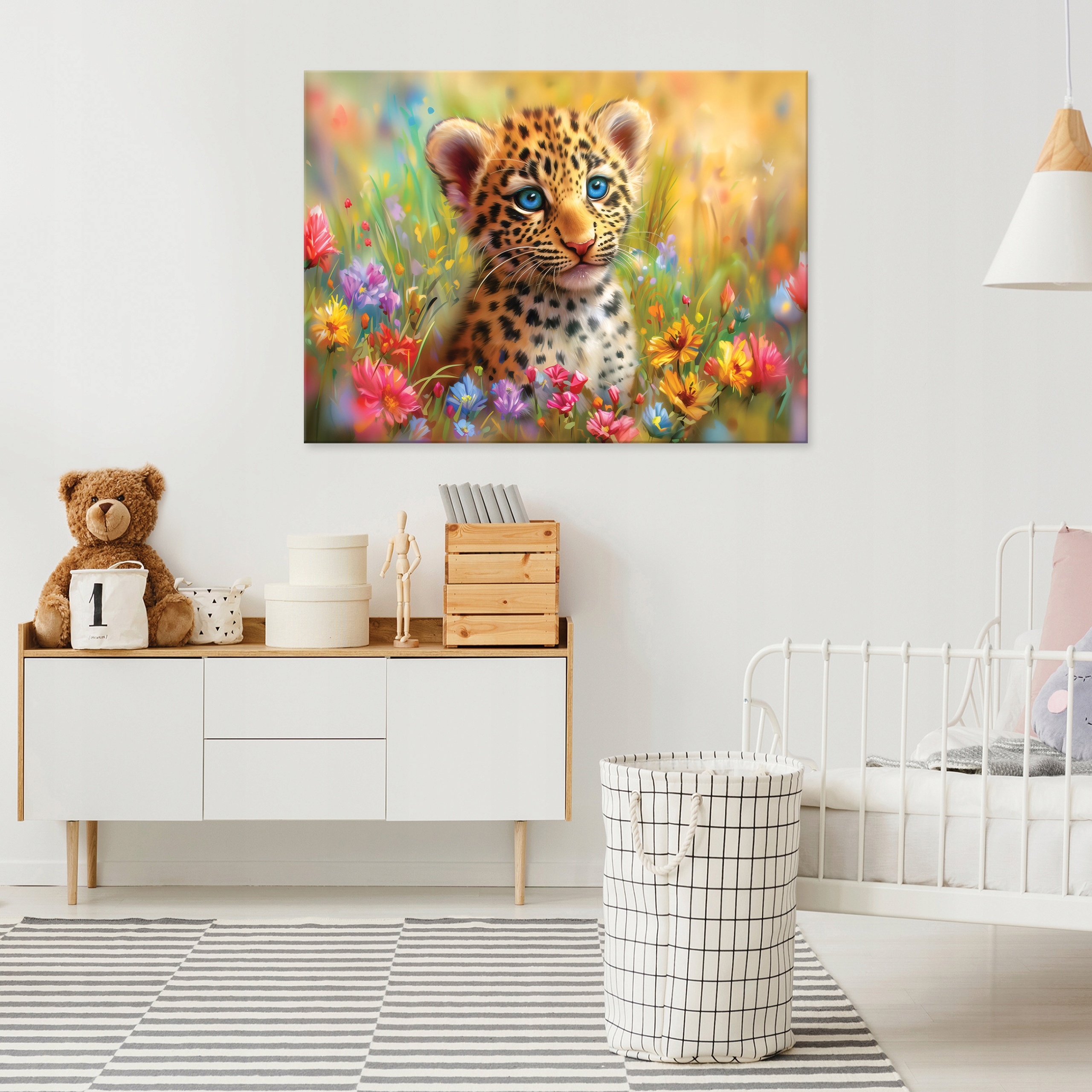 Painting for a child's room, panther on canvas, modern wall art, 40x30