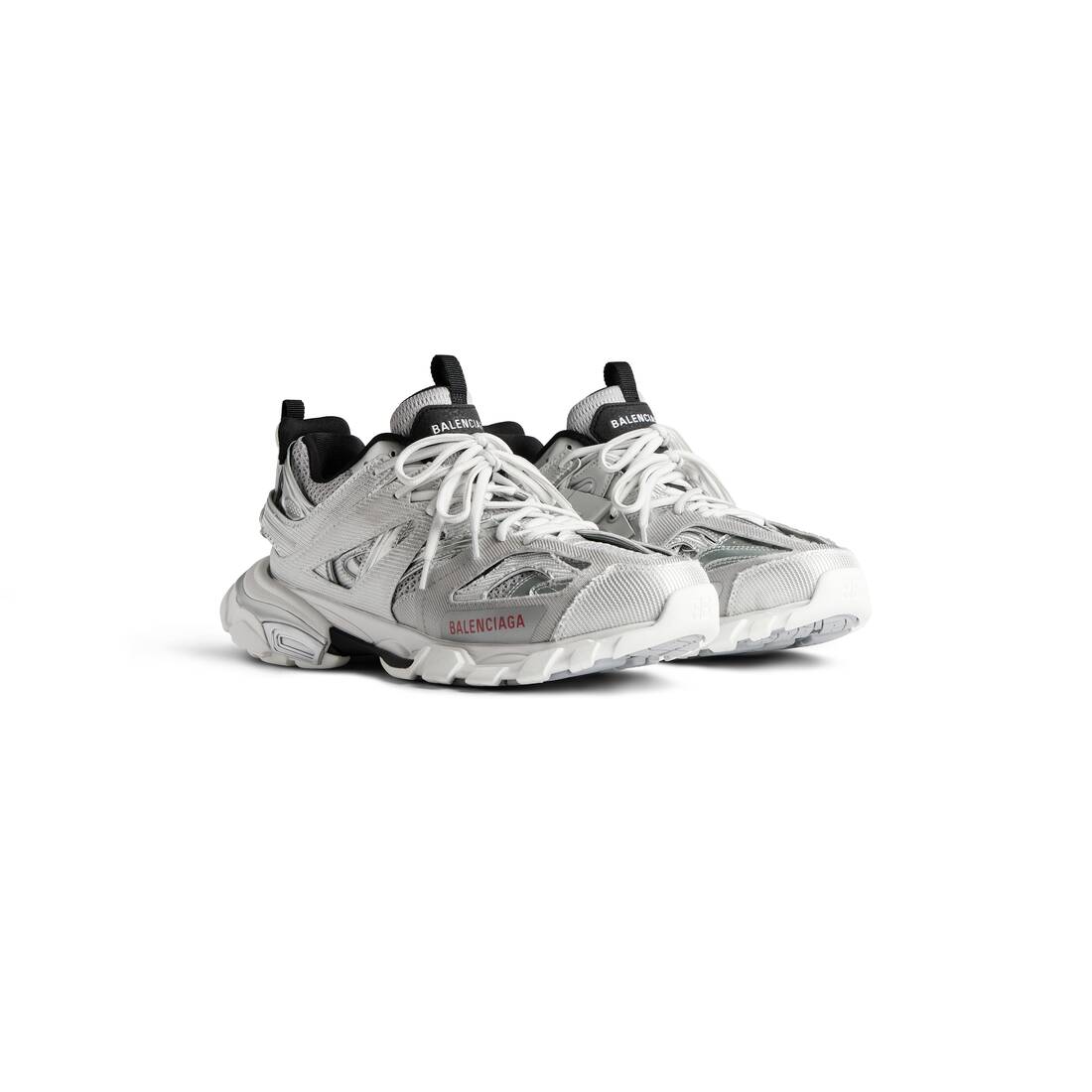 Mens Track Sneaker in Silver/white/black