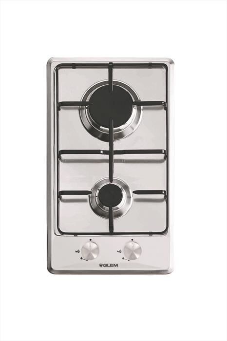 GLEM GAS - Piano cottura a gas GT32IX 2 fuochi 29cm-Inox